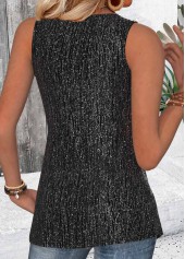 Black Sleeveless V Neck Tank Top | thumb picture 