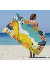 Multi Color Plants Print Beach Blanket