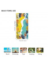 Multi Color Plants Print Beach Blanket | thumb picture 