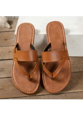 Dark Coffee Toe Post Falt Flip Flops