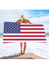 American Flag Multi Color Beach Blanket