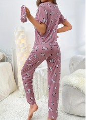 Dark Reddish Purple Floral Print Lounge Top and Pants | thumb picture 