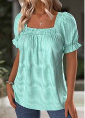 Mint Green Short Sleeve Square Neck T Shirt | thumb picture 