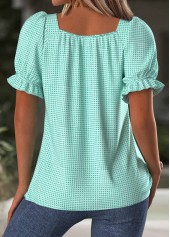 Mint Green Short Sleeve Square Neck T Shirt | thumb picture 