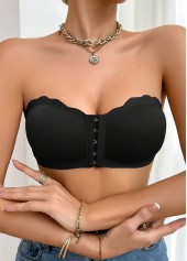 Black Seamless Push Up Bandeau Bra