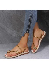 Golden Toe Post Falt Flip Flops | thumb picture 