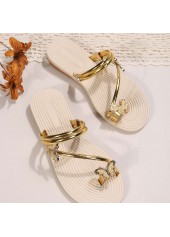 Golden Toe Post Falt Flip Flops | thumb picture 