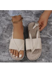 Beige Toe Post Falt Flip Flops Slippers