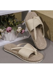 Beige Toe Post Falt Flip Flops Slippers | thumb picture 