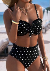 Mid Waisted Polka Dot Black Bikini Set | thumb picture 