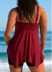 High Waisted Wine Red Tankini Set | thumb picture 