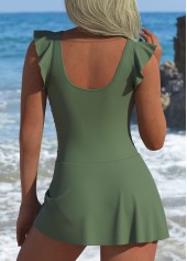 Sage Green Ruffle One Piece Swimdress | thumb picture 