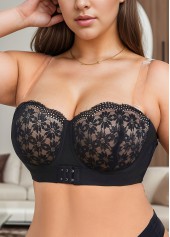 Black Color Lace Detail Bandeau Bra | thumb picture 