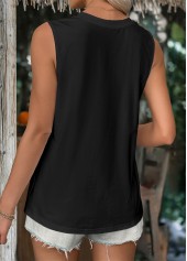 Black Sleeveless Round Neck Tank Top | thumb picture 
