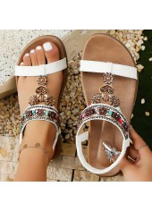 White Peep Toe Falt Rubber Sandals