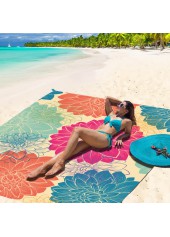 Multi Color Floral Print Beach Blanket