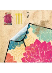Multi Color Floral Print Beach Blanket | thumb picture 