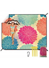 Multi Color Floral Print Beach Blanket | thumb picture 