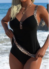 Mid Waisted Leopard Black Tankini Set | thumb picture 