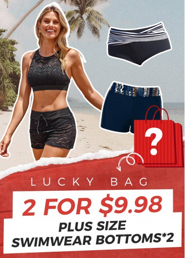 Lucky Bag-Random Color Plus Size Swimwear Bottoms-2 Pieces