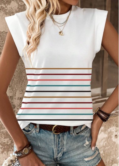 Striped Round Neck Tank