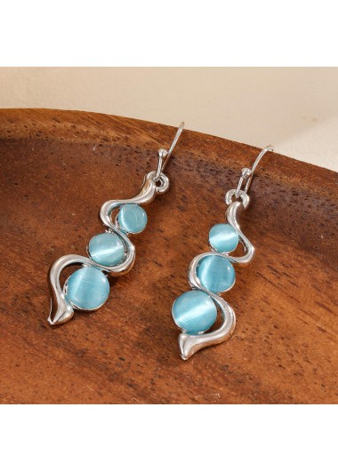 women clothes image of Light Blue Geometric Design Alloy Earrings