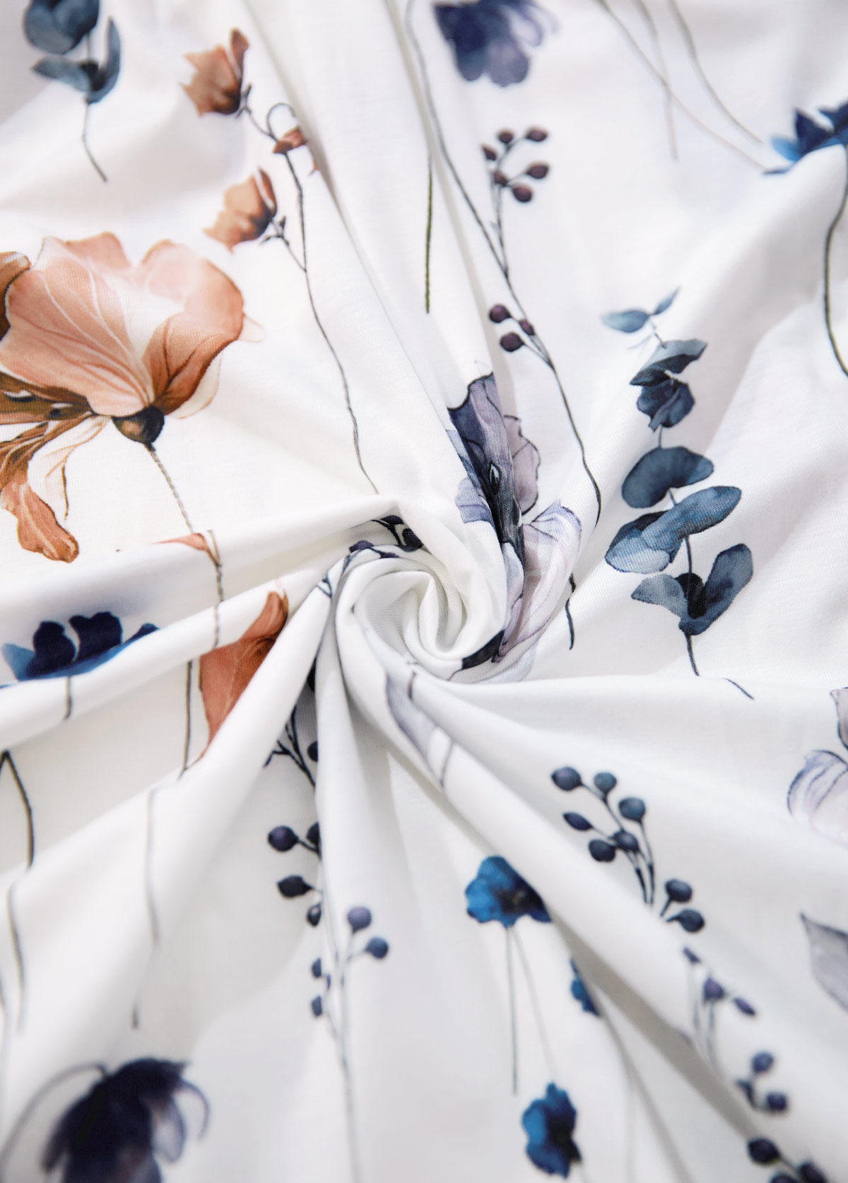 White Smocked Floral Print Short Sleeveless V Neck Dress | picture 