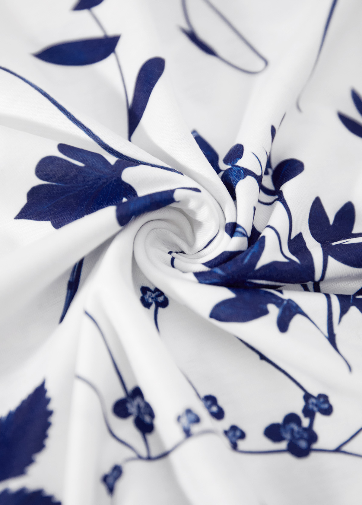 White Leaf Print Sleeveless V Neck Tank Top | picture 