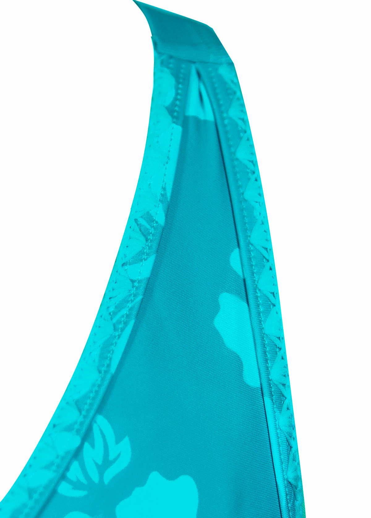 Criss Cross Mid Waisted Floral Print Cyan Tankini Set | picture 