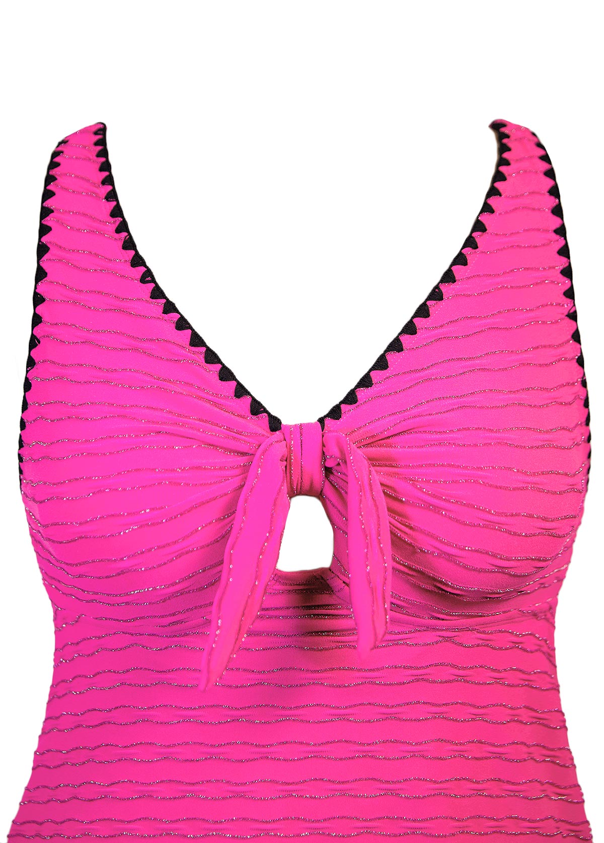 Jacquard Mid Waisted Hot Pink Tankini Set | picture 
