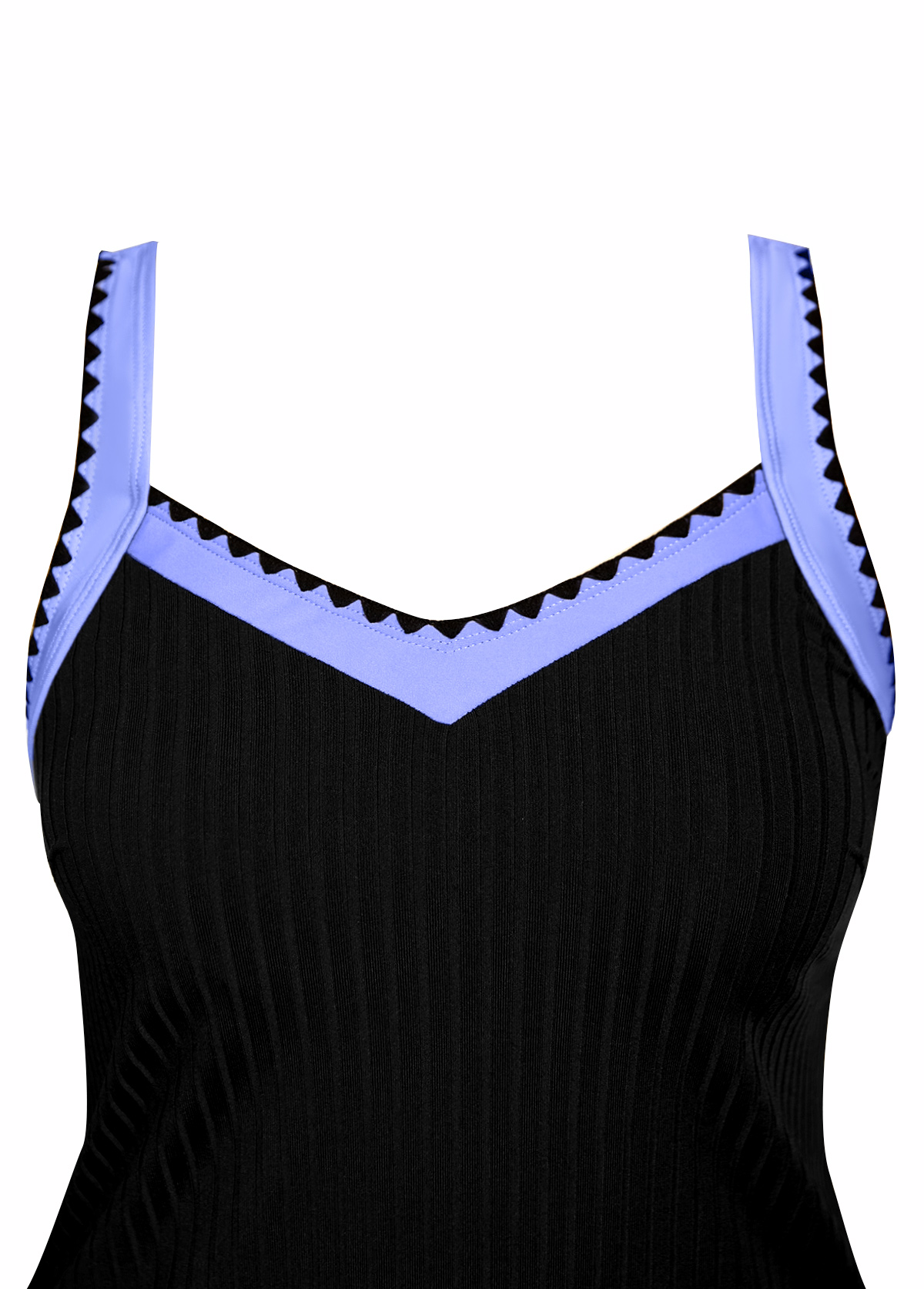 Contrast Binding Mid Waisted Floral Print Black Tankini Set | picture 