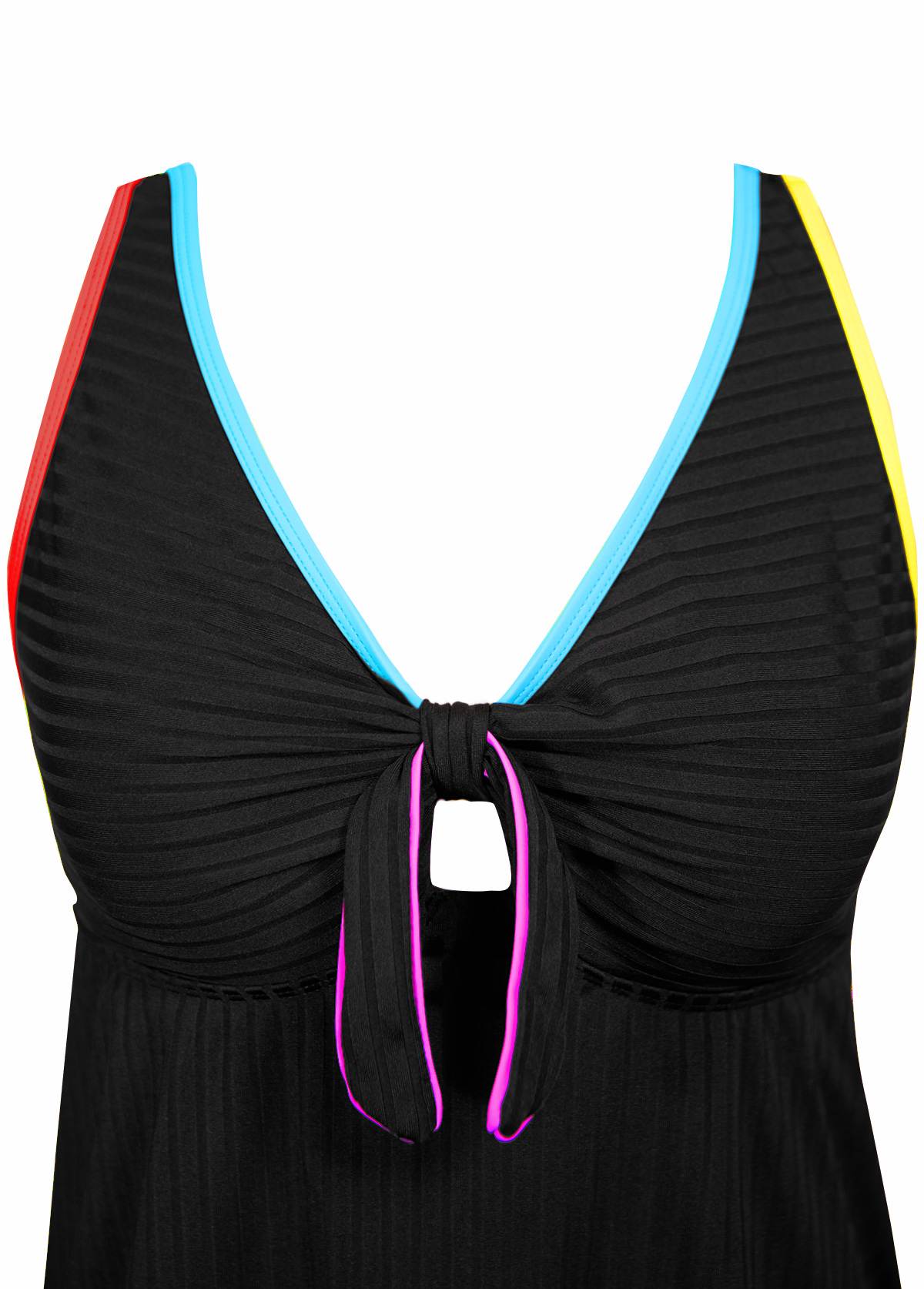 Two Piece Mid Waisted Black Tankini Set | picture 