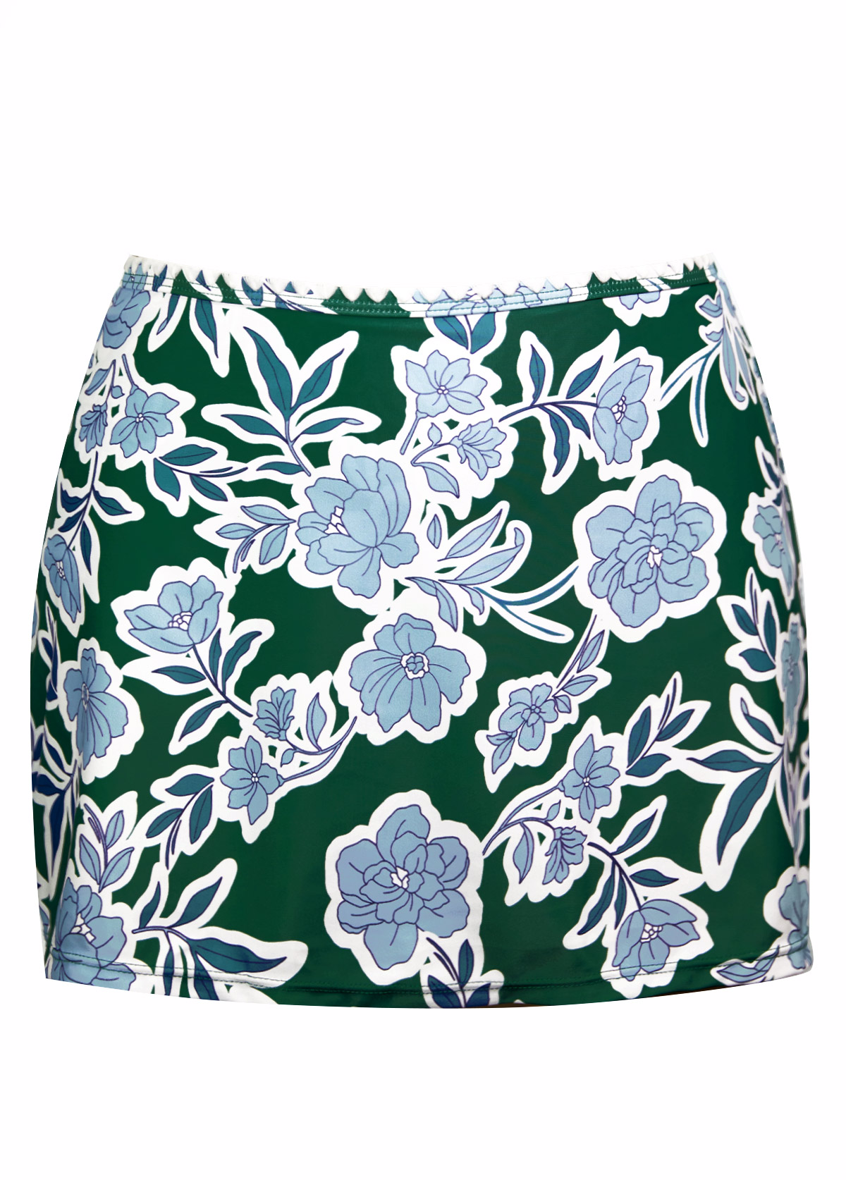 Mid Waisted Floral Print Blackish Green Tankini Set | picture 