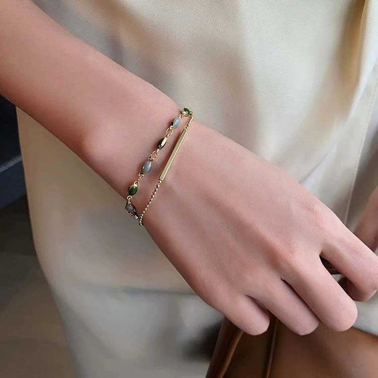 Golden Copper Retro Layered Design Bracelet | picture 