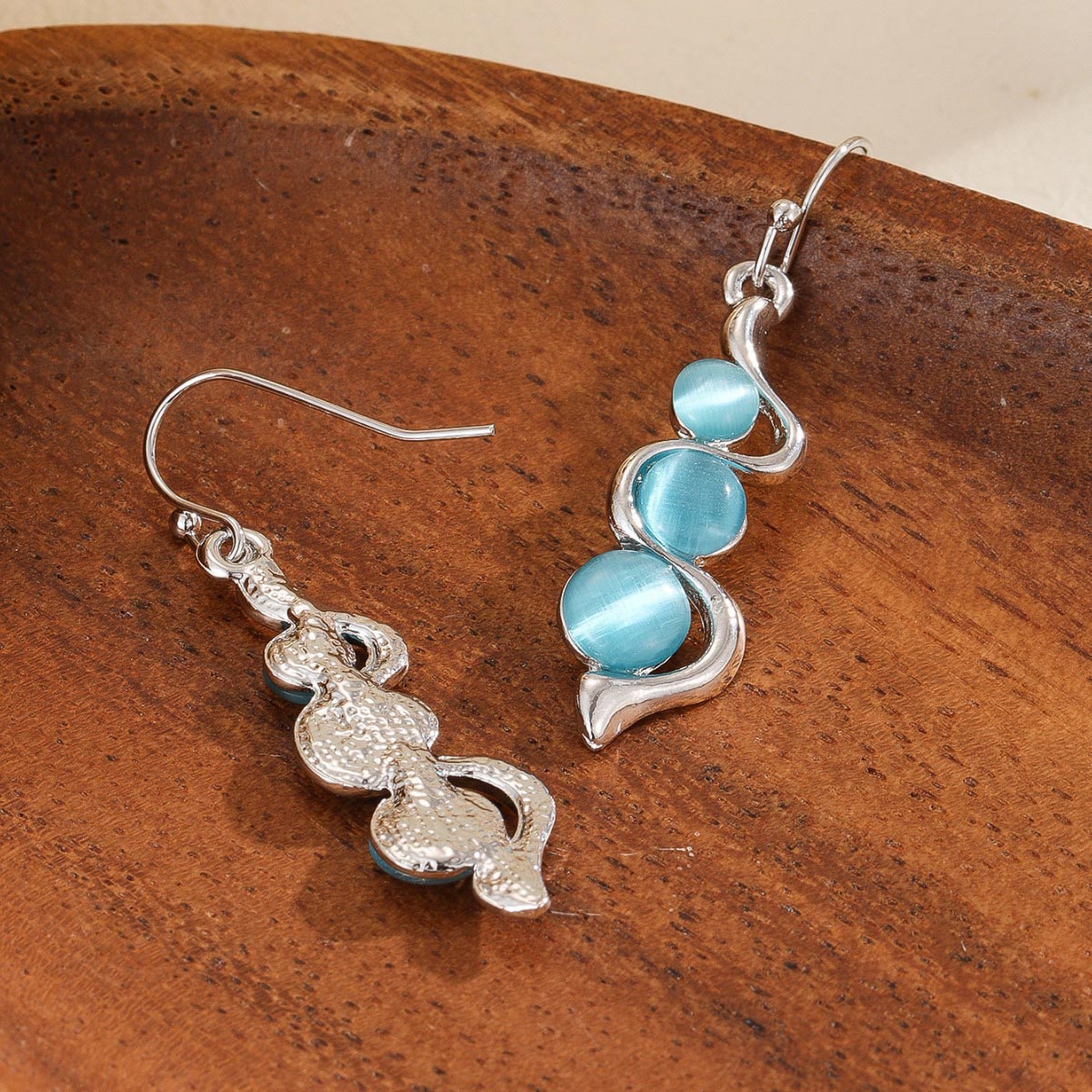 Light Blue Geometric Design Alloy Earrings | picture 