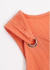 Orange Tummy Coverage Sleeveless V Neck Dress | thumb picture 
