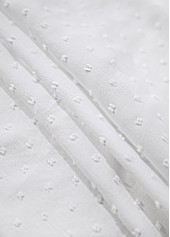 White Embroidery Short Sleeve Split Neck T Shirt | thumb picture 