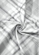 Grey Tuck Stitch Plaid Short Sleeve T Shirt | thumb picture 