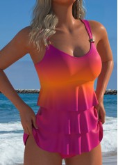 Layered High Waisted Ombre Pink Tankini Set | thumb picture 
