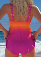Layered High Waisted Ombre Pink Tankini Set | thumb picture 