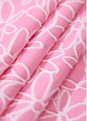 Jacquard Pink Square Neck One Piece Swimdress | thumb picture 