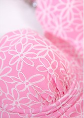 Jacquard Pink Square Neck One Piece Swimdress | thumb picture 