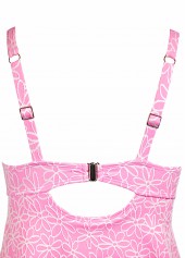 Jacquard Pink Square Neck One Piece Swimdress | thumb picture 