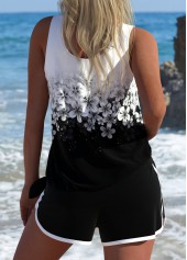 Tie Floral Print Black Tankini Set | thumb picture 