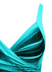 Drawstring Ombre Cyan One Piece Swimdress | thumb picture 