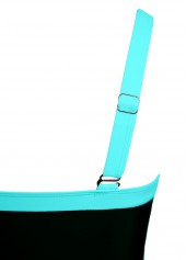 Drawstring Ombre Cyan One Piece Swimdress | thumb picture 