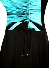 Drawstring Ombre Cyan One Piece Swimdress | thumb picture 