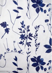 White Leaf Print Sleeveless V Neck Tank Top | thumb picture 