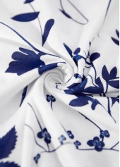 White Leaf Print Sleeveless V Neck Tank Top | thumb picture 