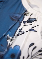 White Cut Out Floral Print Short Sleeve T Shirt | thumb picture 